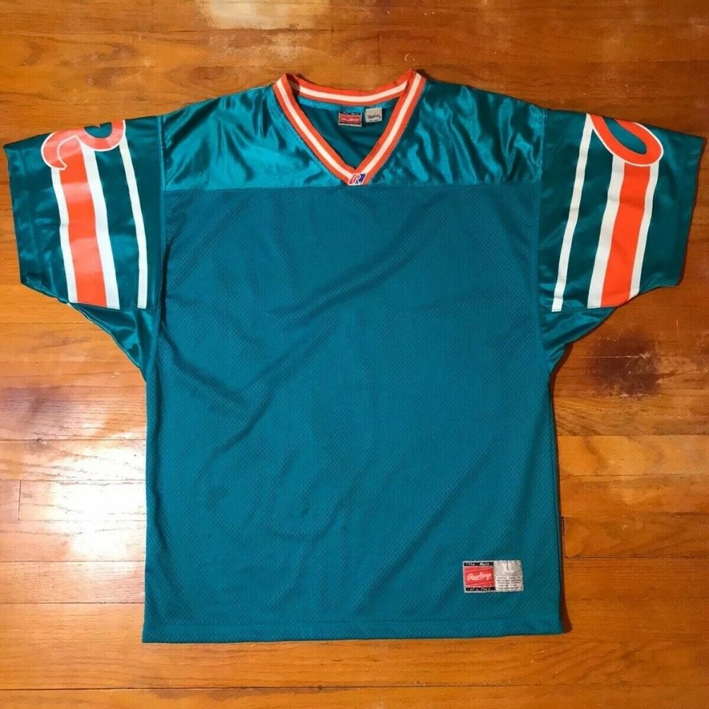 Vintage Mens XL Miami Dolphins BLANK Logo Rawlings